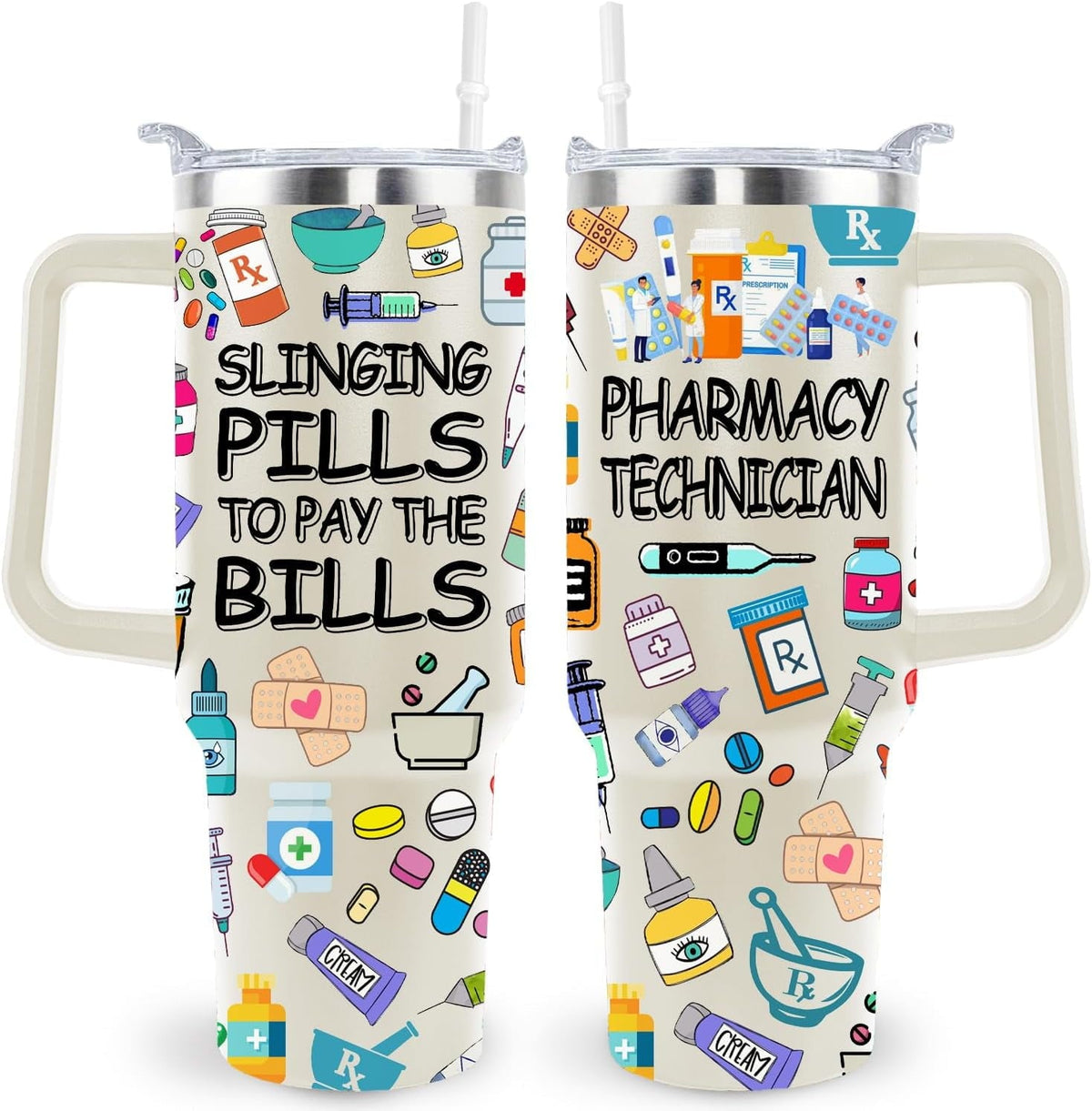 40 Oz Respiratory Therapist Tumbler Cup Respiratory Therapist Gifts Stainless Steel - Insulated Travel Coffee Mug
