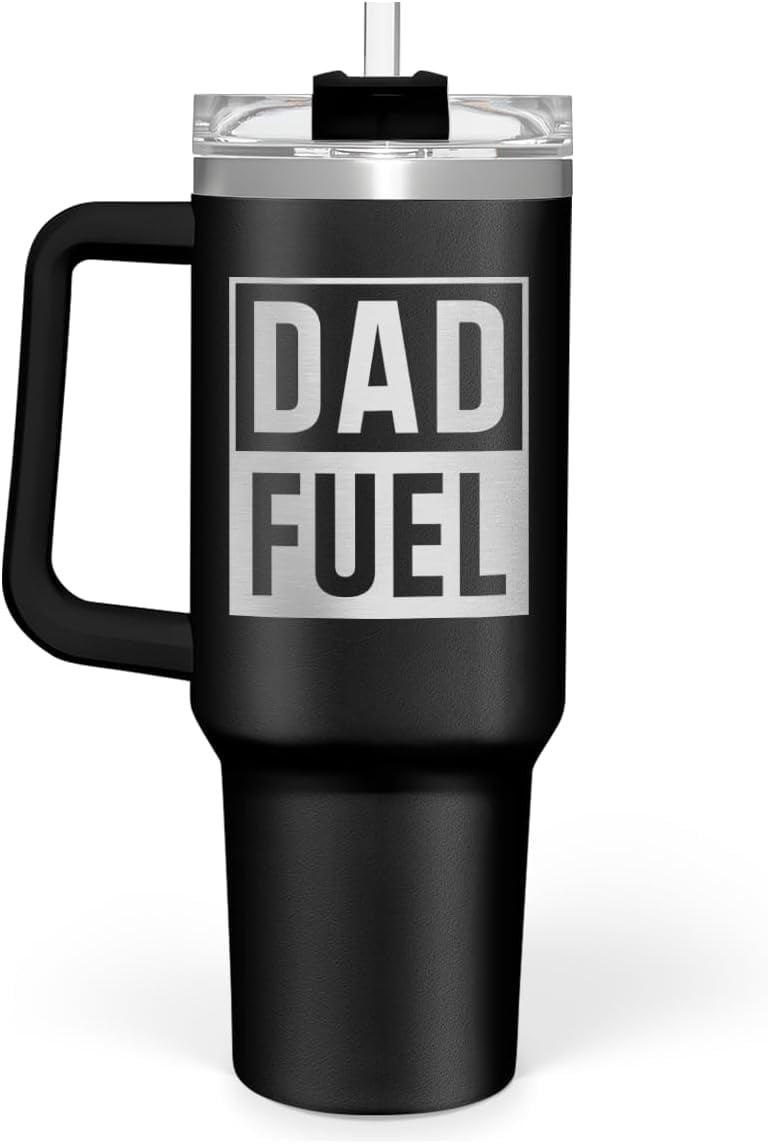 Best Dad Ever Tumbler with Handle 40oz Stainless Steel Insulated - Insulated Travel Tumbler Cup