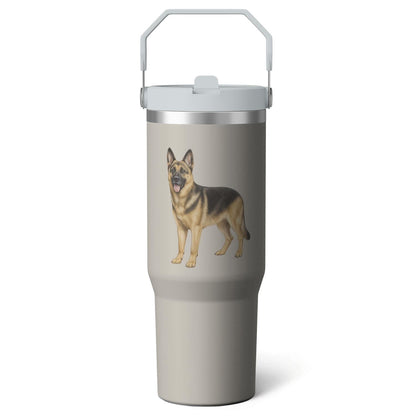 1pc Bow 30oz Tumbler with Straw & Handle - Insulated Stainless - Reusable Stainless Steel Cup