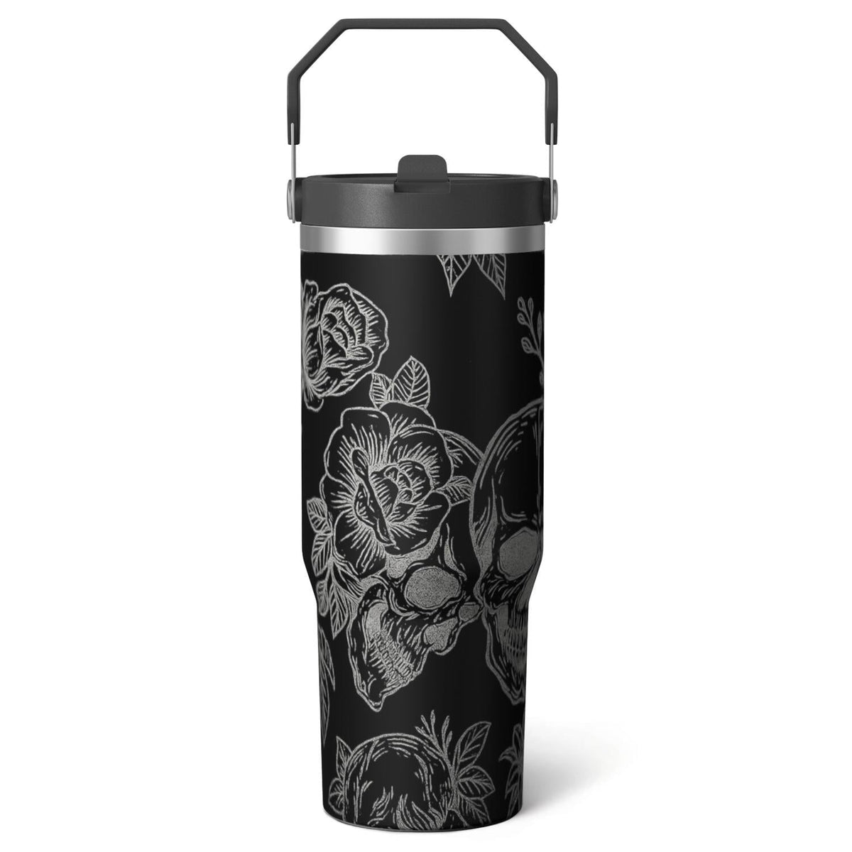 1pc cherry 30oz Tumbler with Straw & Handle - Insulated Stainless - Reusable Stainless Steel Cup