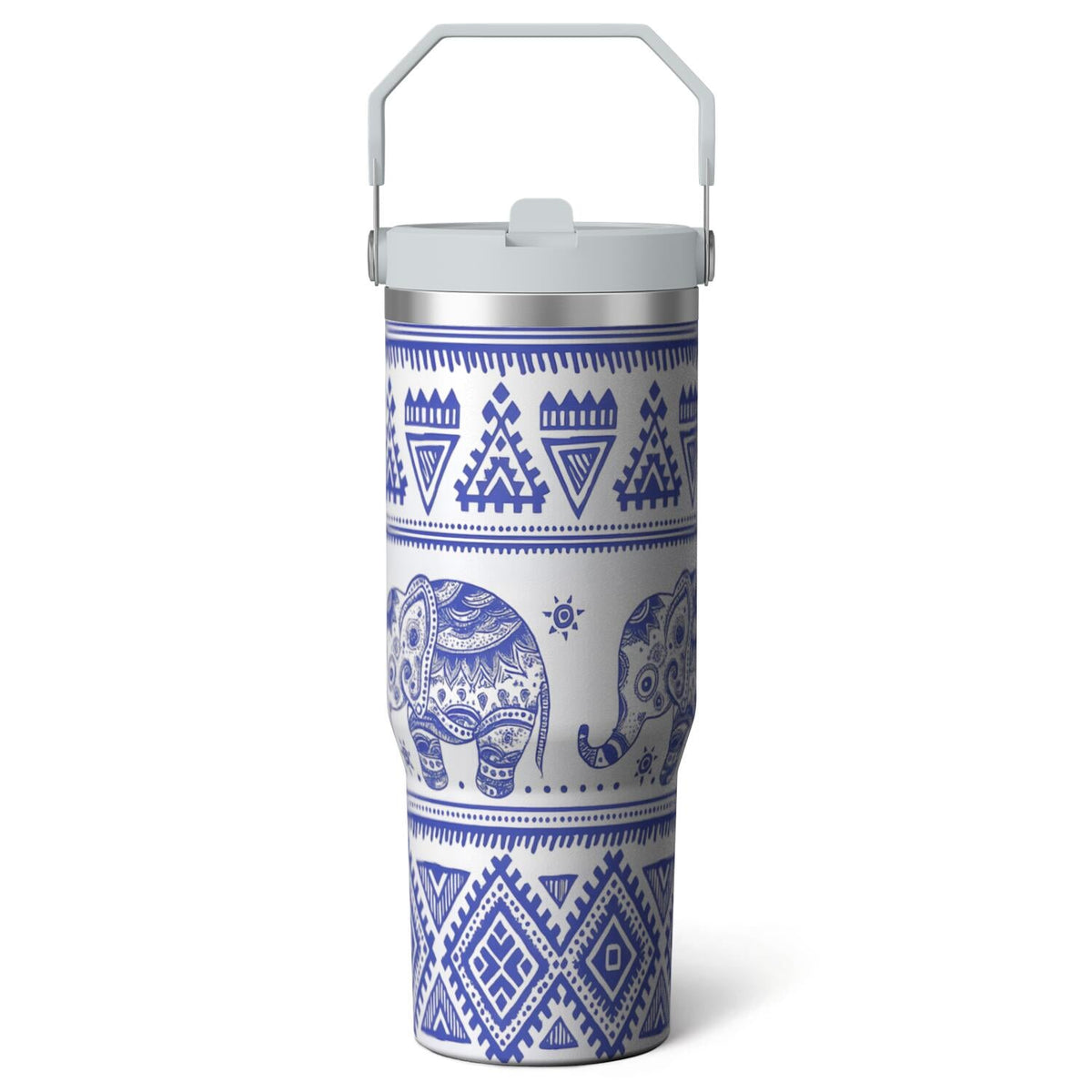 1pc Hummingbird 30oz Tumbler with Straw & Handle - Insulated Stainless - Reusable Stainless Steel Cup