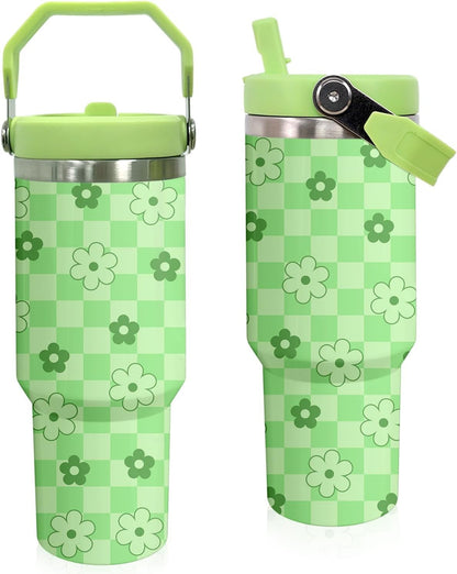 Elephant Mug 30 oz Tumbler with Handle Flip Straw Leak Proof - Insulated Travel Coffee Mug