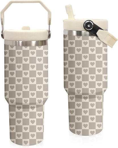 Elephant Mug 30 oz Tumbler with Handle Flip Straw Leak Proof - Insulated Travel Coffee Mug