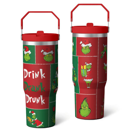 30oz Stainless Steel Tumbler with Lid and Straw,Spill Proof Travel Cup - Insulated Travel Coffee Mug
