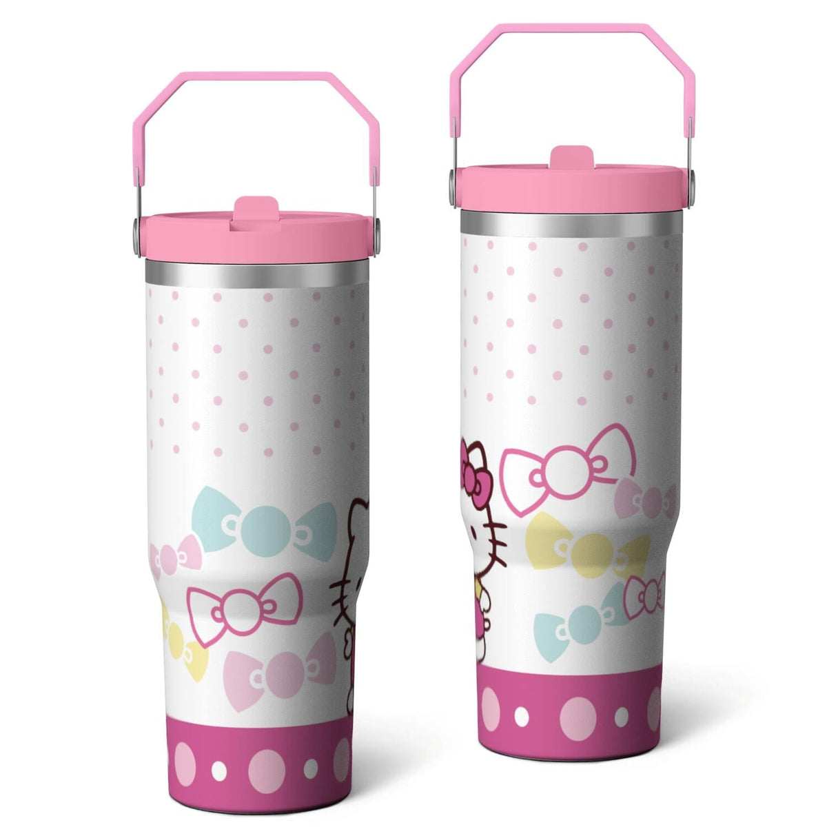 30oz Hello Kawaii Cat Cute Stainless Steel Tumbler with Lid - Reusable Stainless Steel Cup