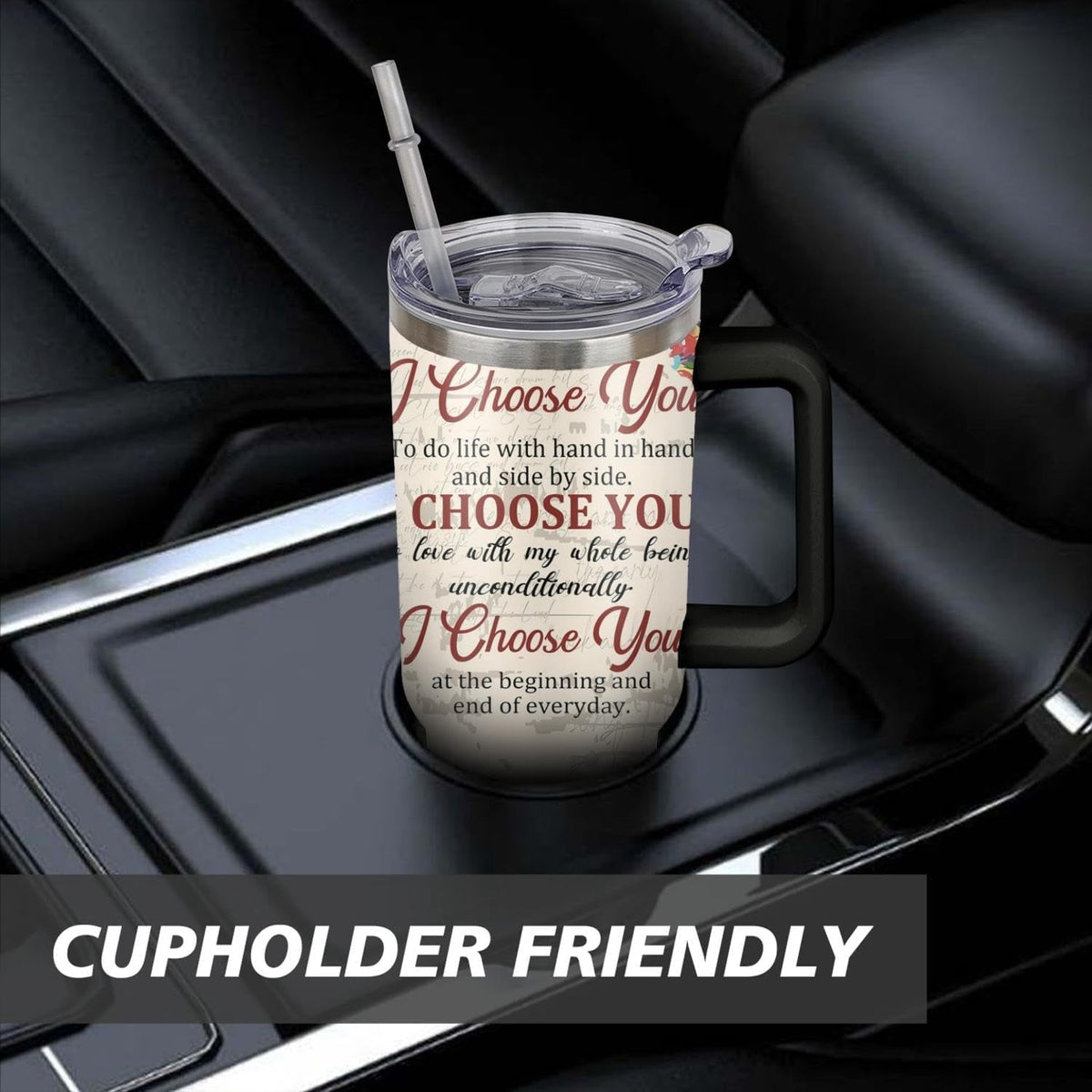 40 Oz Couples Tumbler with Handle and Straw, Anniversary Couple Insulated Couples Mugs, Couples Engagement Gift Cup for Couples, Valentine Couple Coffee Mugs Engagement Gifts for Couples