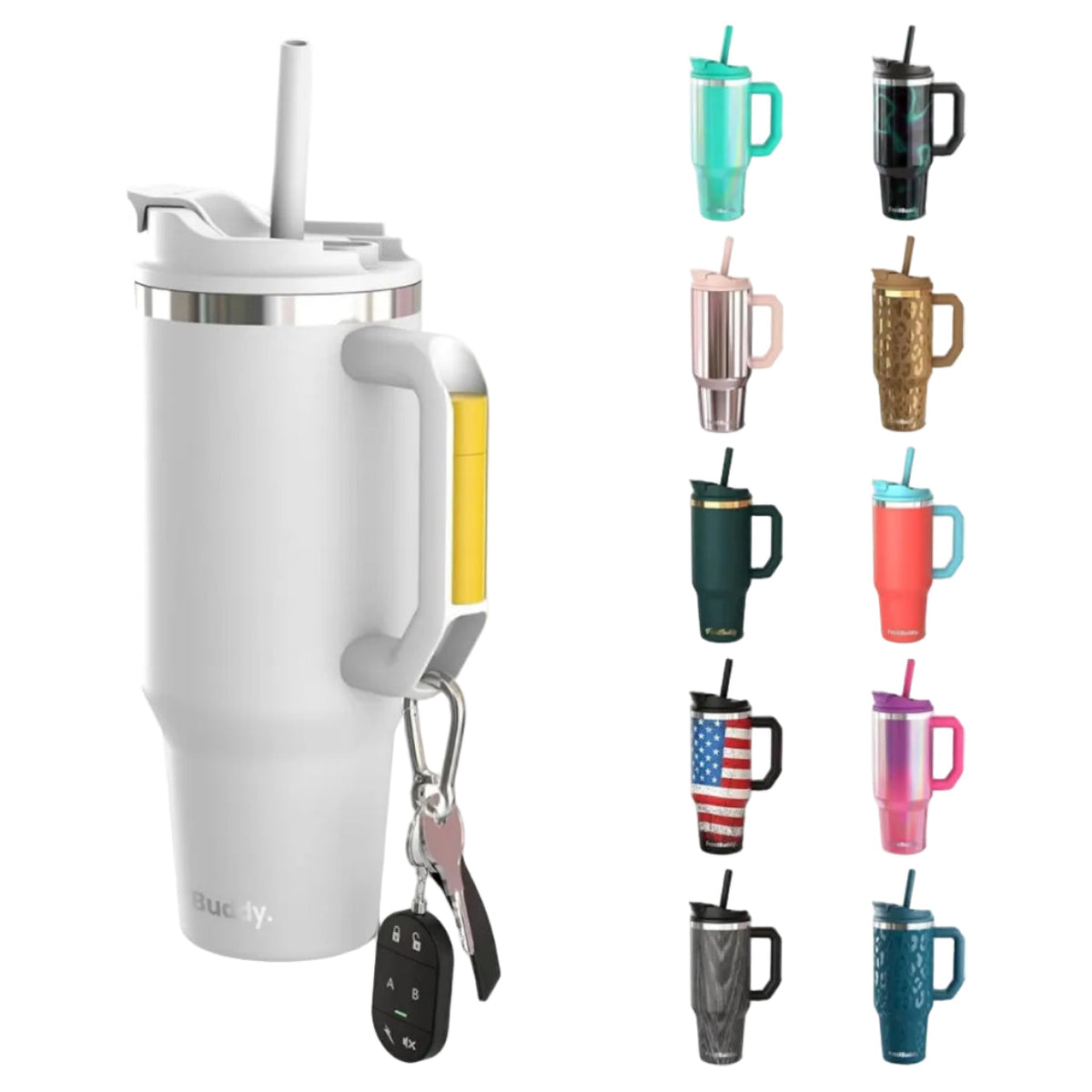 40 Ounce Stainless Steel Vacuum Insulated Tumbler with Lid and Straw, White