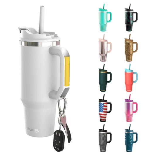 40 Ounce Stainless Steel Vacuum Insulated Tumbler with Lid and Straw, White