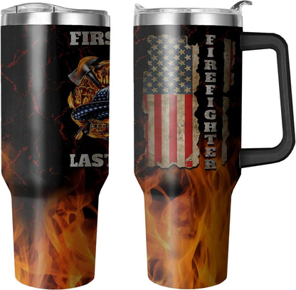 40 Oz Tumbler with Handle and Straw, Double Wall Coffee Travel - Insulated Travel Coffee Mug