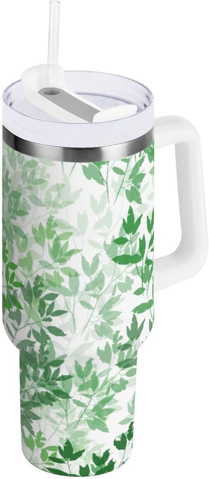 40 oz Tumbler with Handle Lid and Straw Insulated Water Tumbler - Insulated Travel Coffee Mug