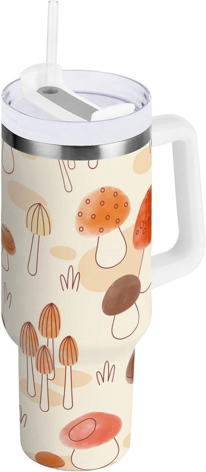 40 oz Tumbler with Handle Lid and Straw Insulated Water Tumbler - Insulated Travel Coffee Mug