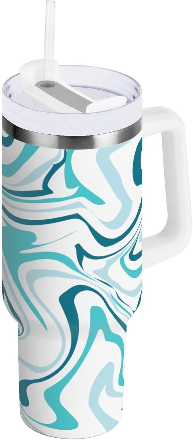 40 oz Tumbler with Handle Lid and Straw Insulated Water Tumbler - Insulated Travel Coffee Mug