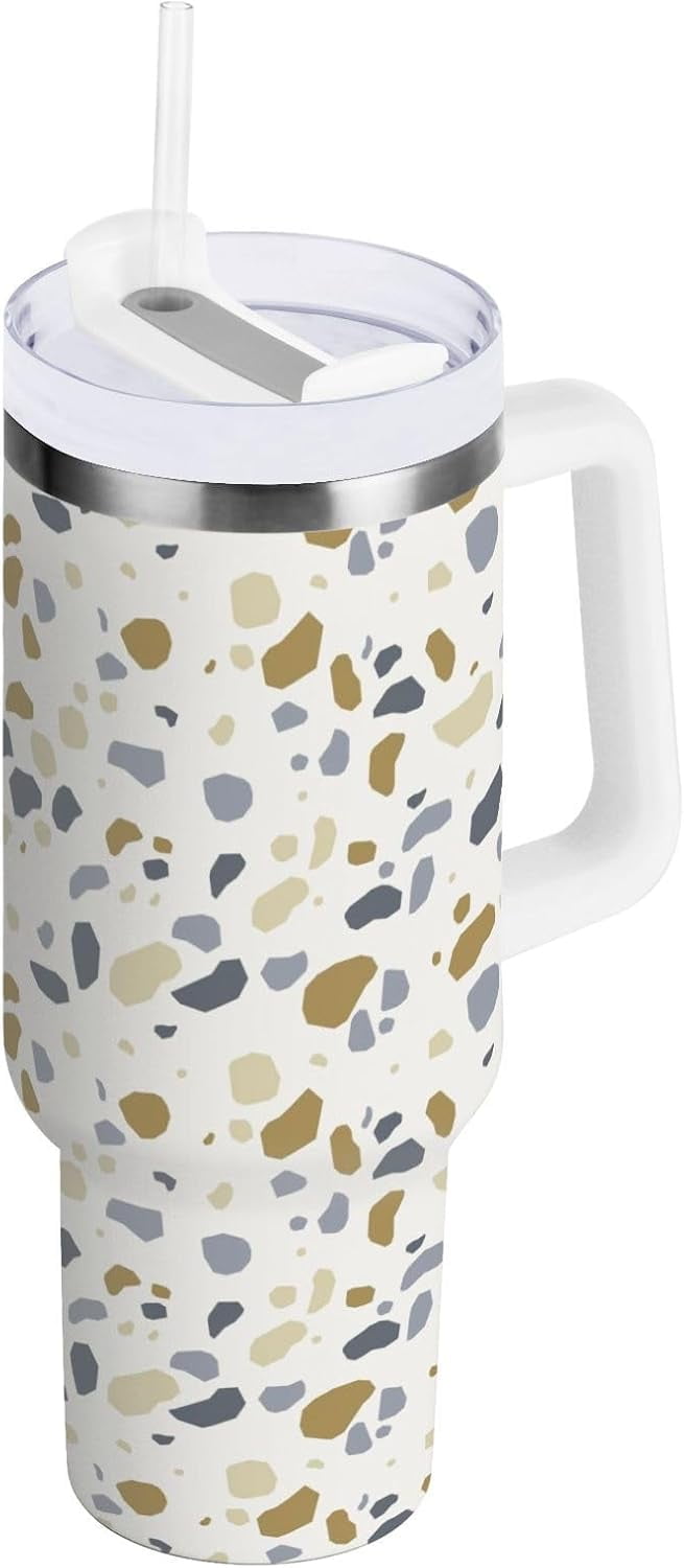40 oz Tumbler with Handle Lid and Straw Insulated Water Tumbler - Insulated Travel Coffee Mug