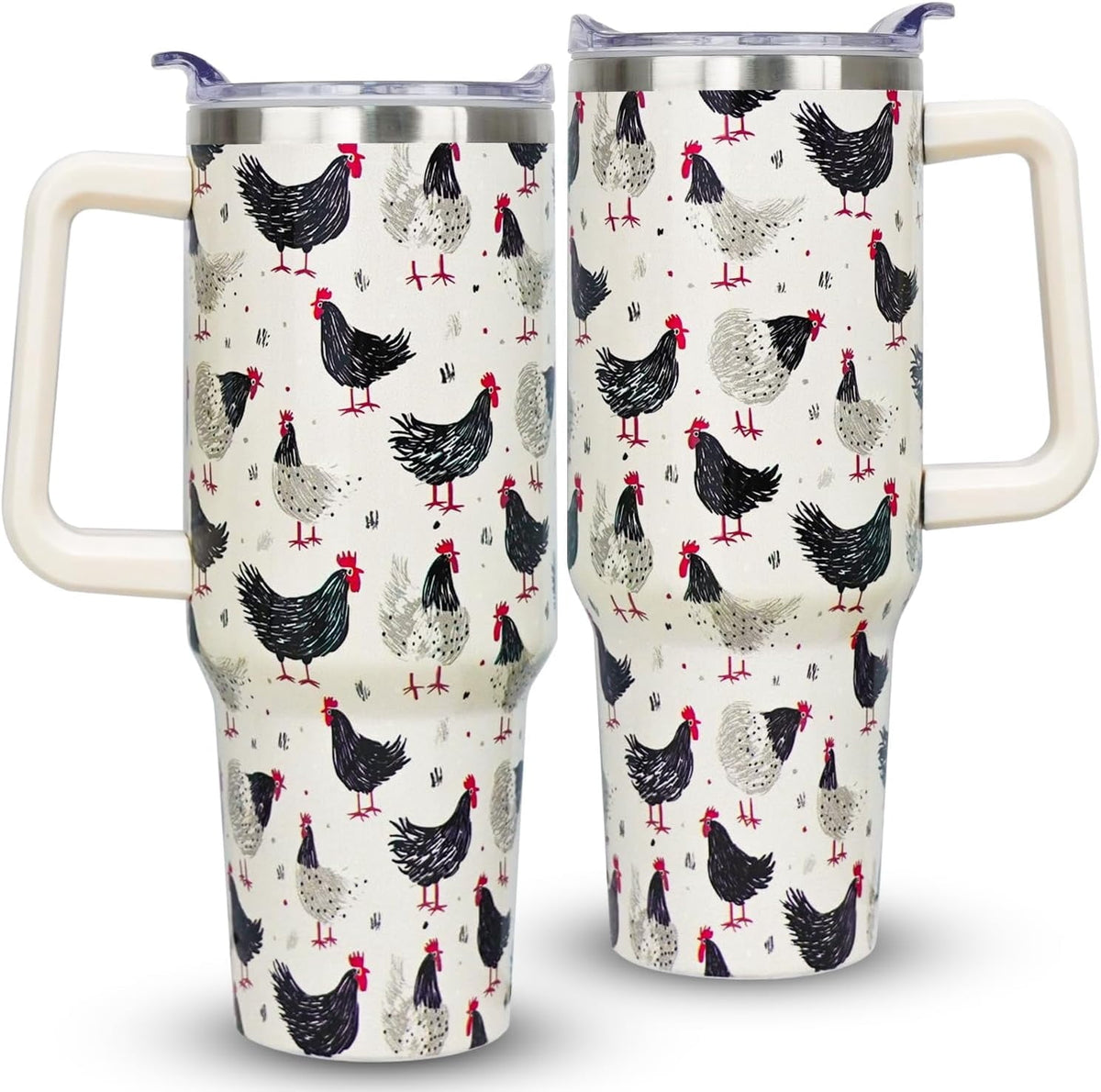 40oz Bee Tumbler With Handle Lid and Straw -Bee gifts - Reusable Stainless Steel Cup
