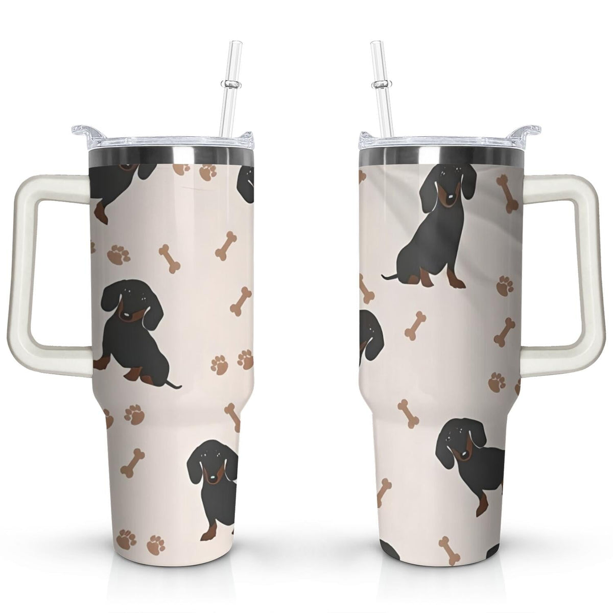 Gift for Dog Lovers Cute Dog Tumbler for Women - 40oz - Insulated Travel Tumbler Cup