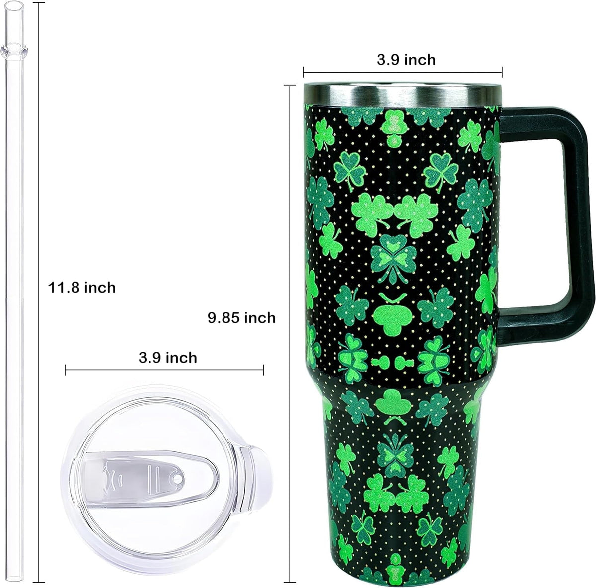 40oz Easter Bunny Tumbler with Handle and Straw, Rabbit Stainless Steel - Leakproof Insulated Water Bottle