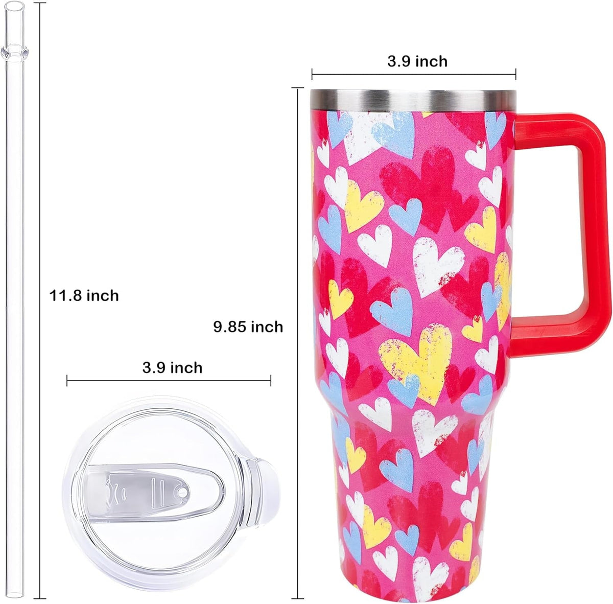 40oz Easter Bunny Tumbler with Handle and Straw, Rabbit Stainless Steel - Leakproof Insulated Water Bottle