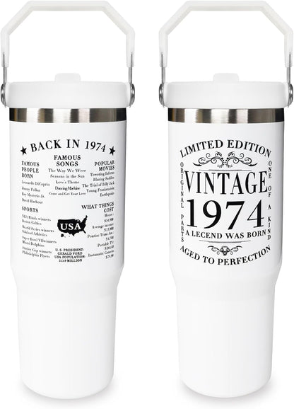Football Lover Gift 30 oz Flip Straw Tumbler with Top Handle - Insulated Travel Tumbler Cup