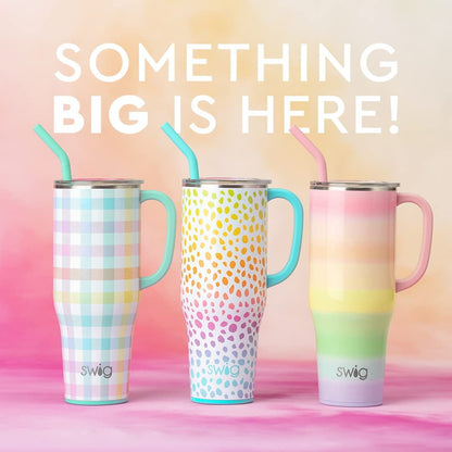 Swig Life 40oz Mega Mug | Insulated Stainless Steel Tumbler with Handle | Over The Rainbow