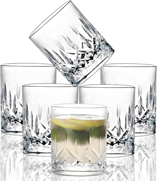 9 Oz Set of 6 Tritan Plastic Drinking Glasses Dishwasher Safe BPA Free Unbreakable Juice Glasses Acrylic Tumblers Reusable Highball Water Glasses