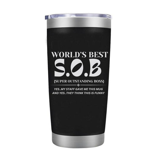 Boss Mug Tumbler, Boss Gifts for Women Men - Boss Christmas Gifts, Happy Bosses Day Gift Ideas, Worlds Best Boss Manager Appreciation Gifts for Him Her, Funny Travel Coffee Mug, 20oz
