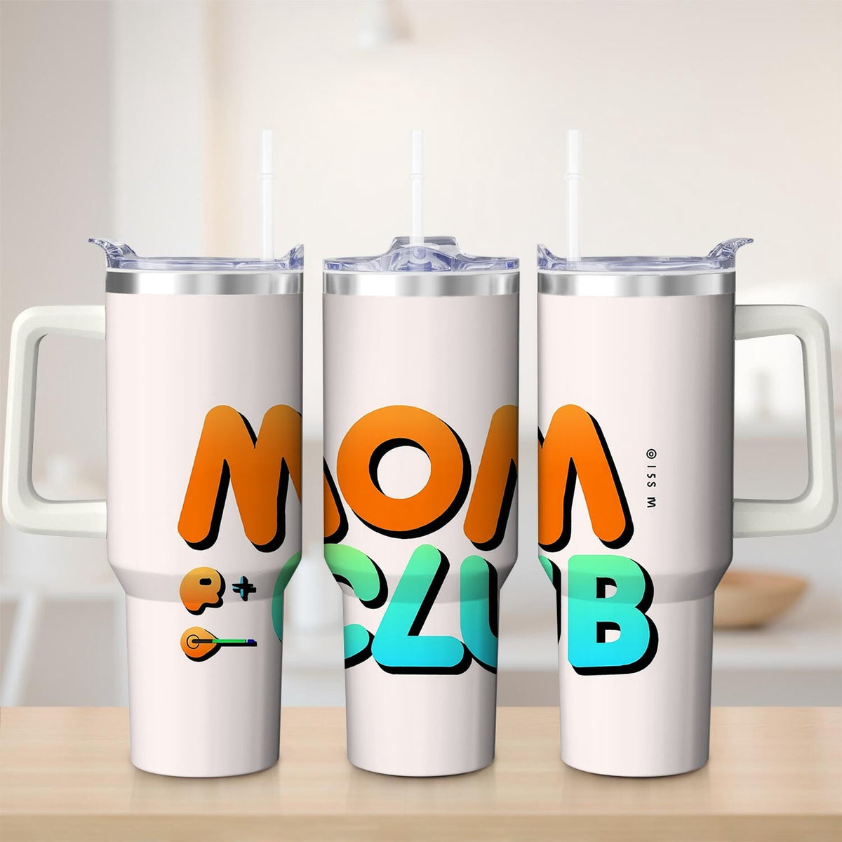 Premium Colorful MOM CLUB Stainless Steel Tumbler, 30oz - Insulated Travel Tumbler Cup