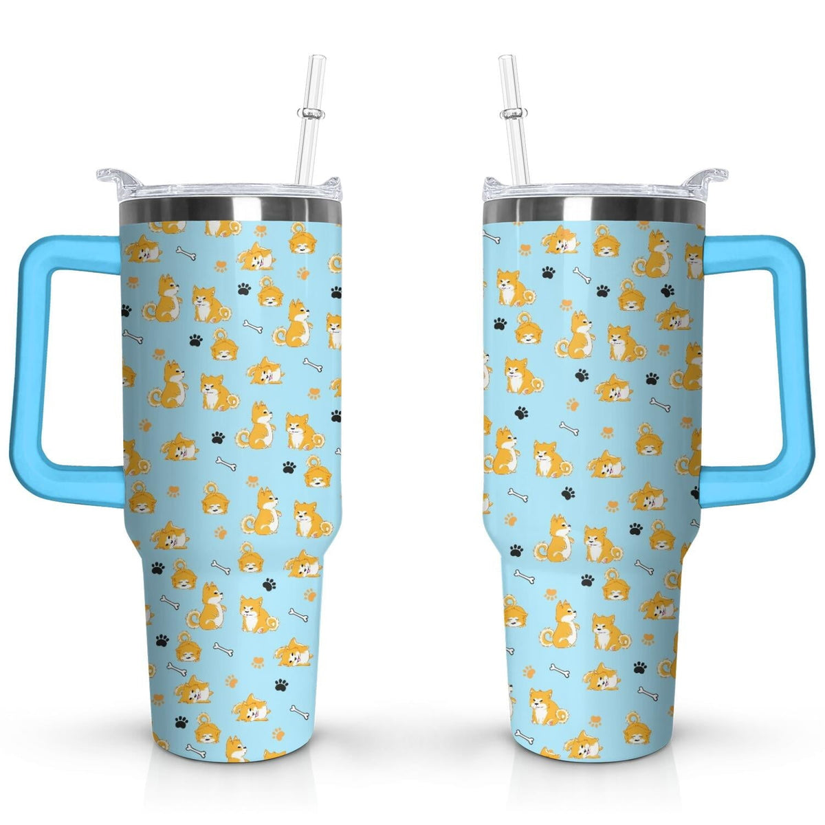 Gift for Dog Lovers Cute Dog Tumbler for Women - 40oz - Insulated Travel Tumbler Cup