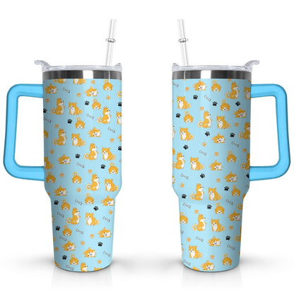 Gift for Dog Lovers Cute Dog Tumbler for Women - 40oz - Insulated Travel Tumbler Cup