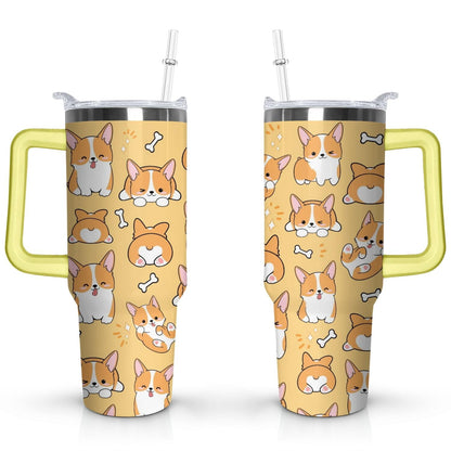 Gift for Dog Lovers Cute Dog Tumbler for Women - 40oz - Insulated Travel Tumbler Cup
