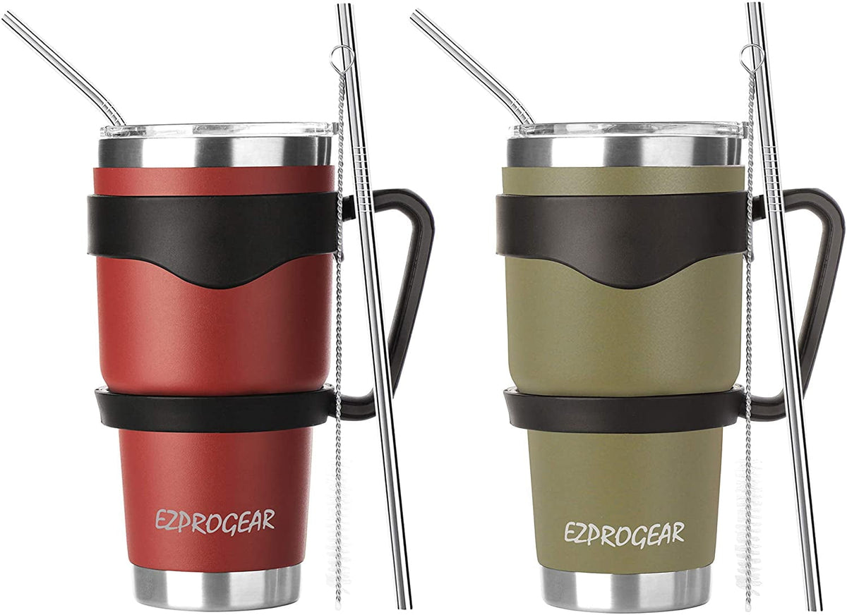Ezprogear 30 oz 2 Pack Stainless Steel Tumbler Double Wall Travel - Insulated Travel Coffee Mug
