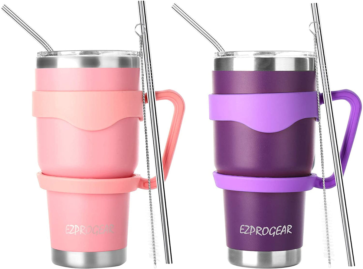 Ezprogear 30 oz 2 Pack Stainless Steel Tumbler Double Wall Travel - Insulated Travel Coffee Mug