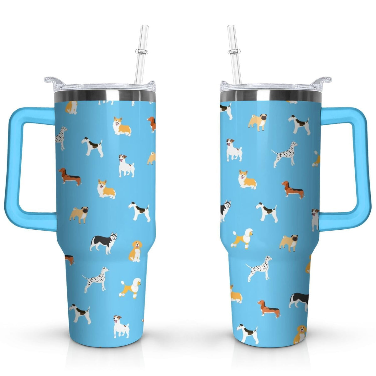 Gift for Dog Lovers Cute Dog Tumbler for Women - 40oz - Insulated Travel Tumbler Cup