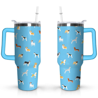 Gift for Dog Lovers Cute Dog Tumbler for Women - 40oz - Insulated Travel Tumbler Cup