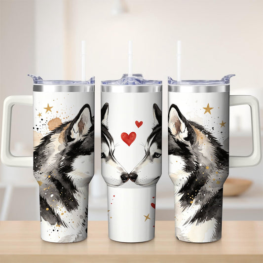 Husky Love Design Stainless Steel Tumbler, 40oz