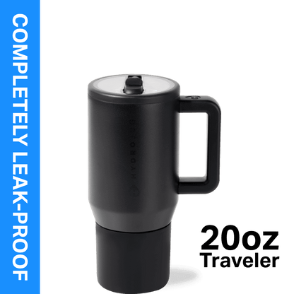 HydroJug Traveler 20 oz Water Bottle, Stainless Steel Insulated Tumbler - Leakproof Insulated Water Bottle