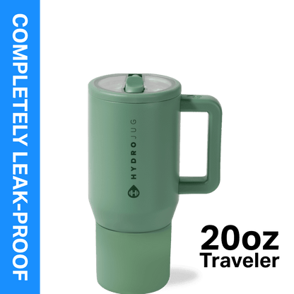 HydroJug Traveler 20 oz Water Bottle, Stainless Steel Insulated Tumbler - Leakproof Insulated Water Bottle