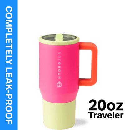 HydroJug Traveler 20 oz Water Bottle, Stainless Steel Insulated Tumbler - Leakproof Insulated Water Bottle