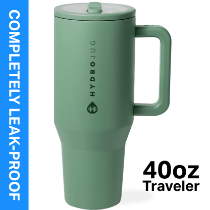 HydroJug Traveler 40 oz Water Bottle, Stainless Steel Insulated Tumbler - Leakproof Insulated Water Bottle