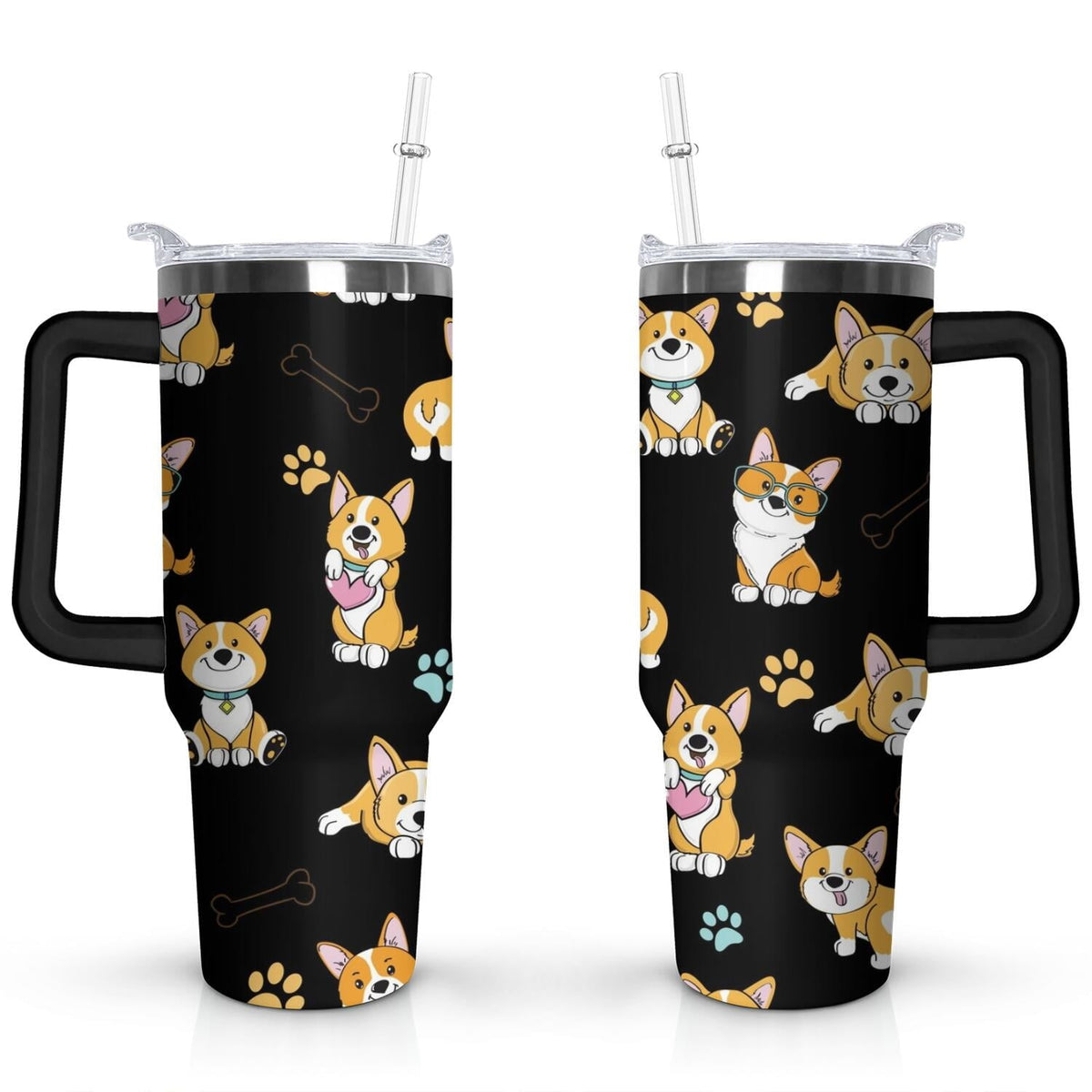 Gift for Dog Lovers Cute Dog Tumbler for Women - 40oz - Insulated Travel Tumbler Cup