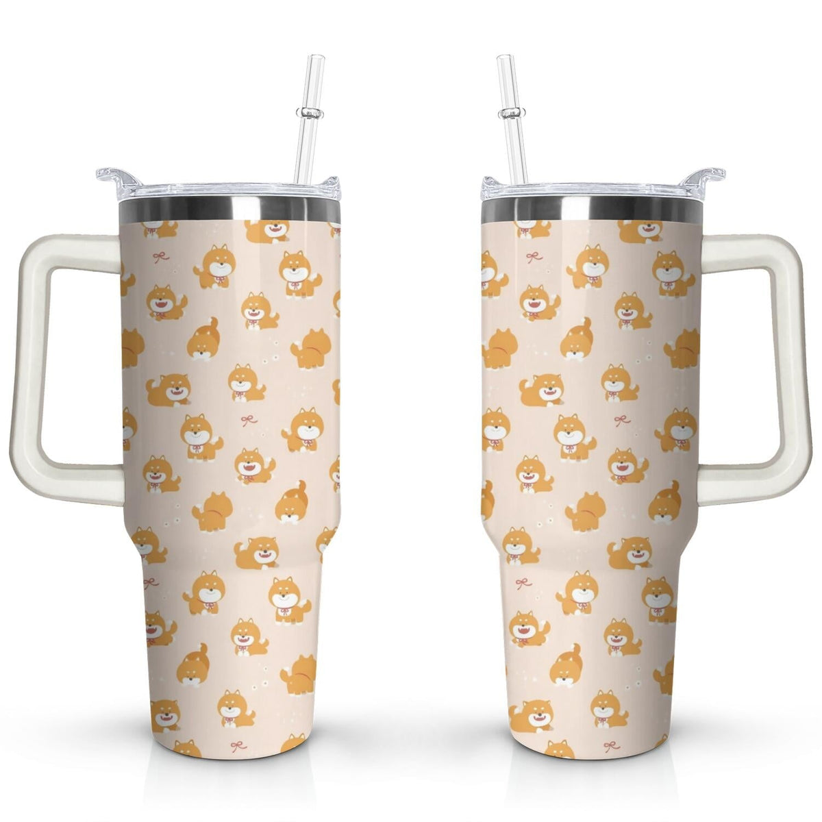 Gift for Dog Lovers Cute Dog Tumbler for Women - 40oz - Insulated Travel Tumbler Cup