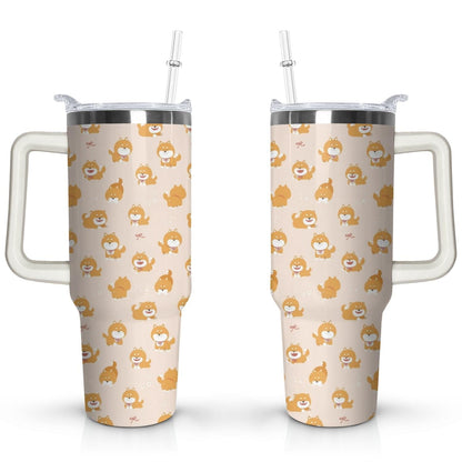 Gift for Dog Lovers Cute Dog Tumbler for Women - 40oz - Insulated Travel Tumbler Cup