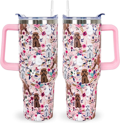 Pitbull Gifts Dog Tumbler Cup for Women Men 40oz Stainless Steel - Insulated Travel Coffee Mug