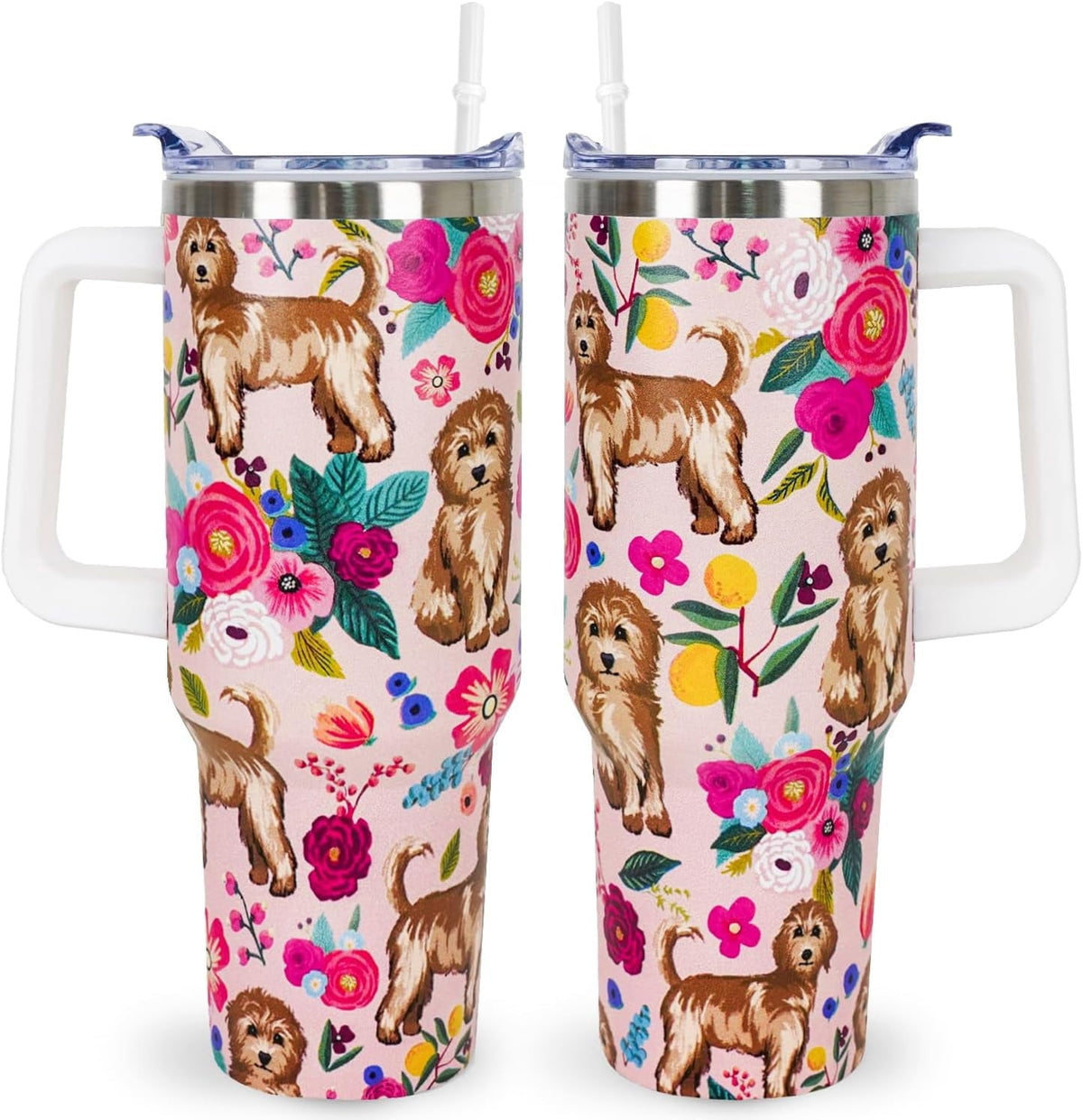Pitbull Gifts Dog Tumbler Cup for Women Men 40oz Stainless Steel - Insulated Travel Coffee Mug