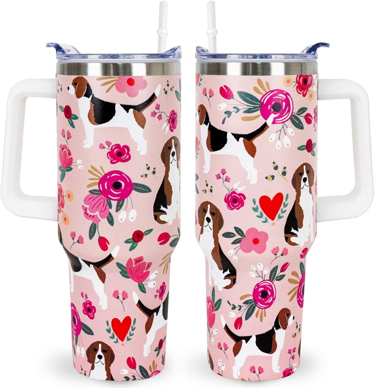 Pitbull Gifts Dog Tumbler Cup for Women Men 40oz Stainless Steel - Insulated Travel Coffee Mug