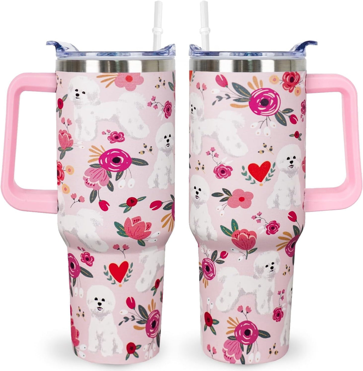 Pitbull Gifts Dog Tumbler Cup for Women Men 40oz Stainless Steel - Insulated Travel Coffee Mug