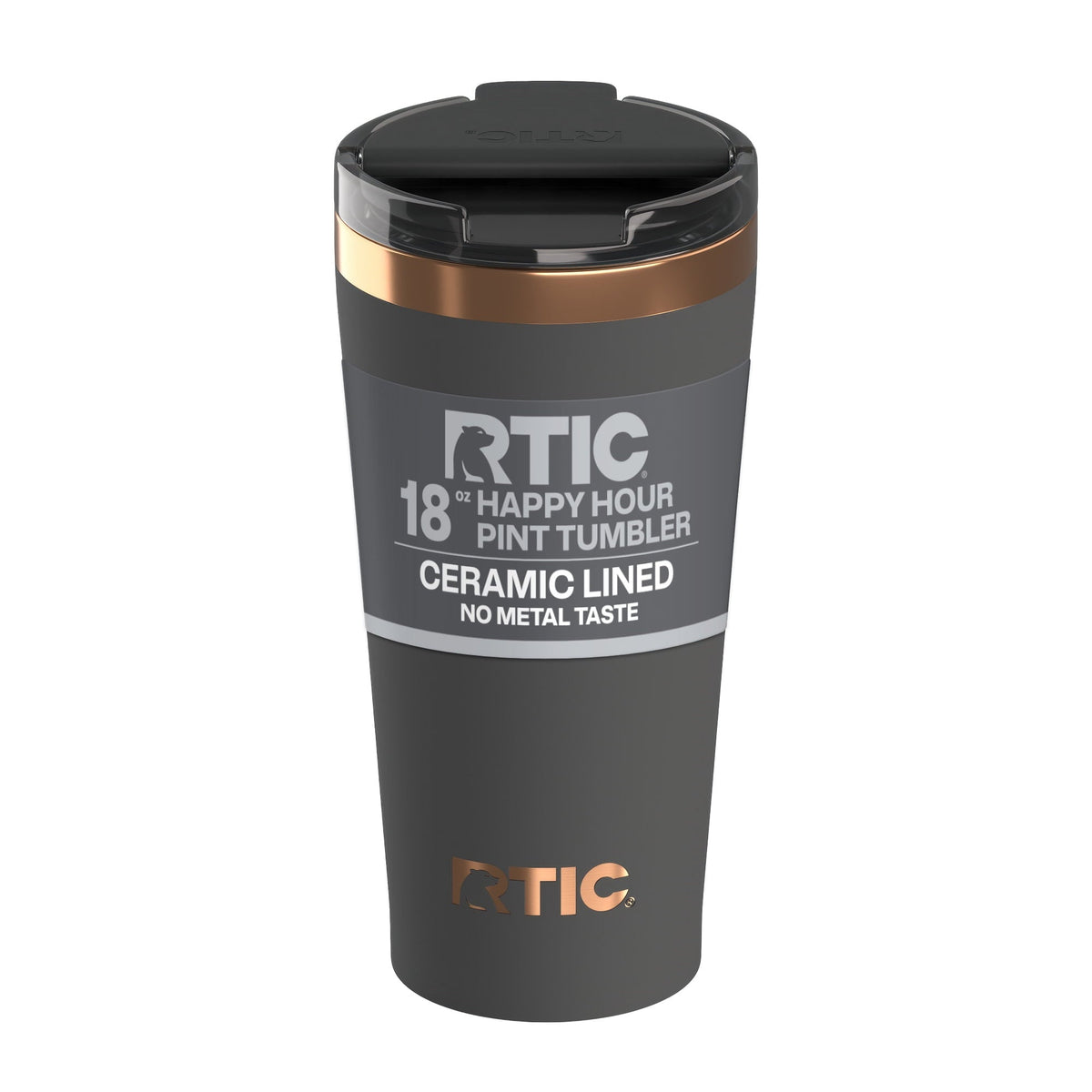 RTIC 18 oz Ceramic Lined Insulated Happy Hour Pint Tumbler, Leak - Insulated Travel Tumbler Cup