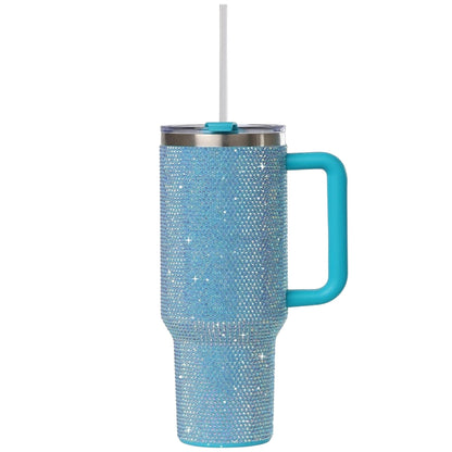 STP GOODS Stainless Steel Rhinestone Insulated Tumbler with Handle Lid - Insulated Travel Tumbler Cup