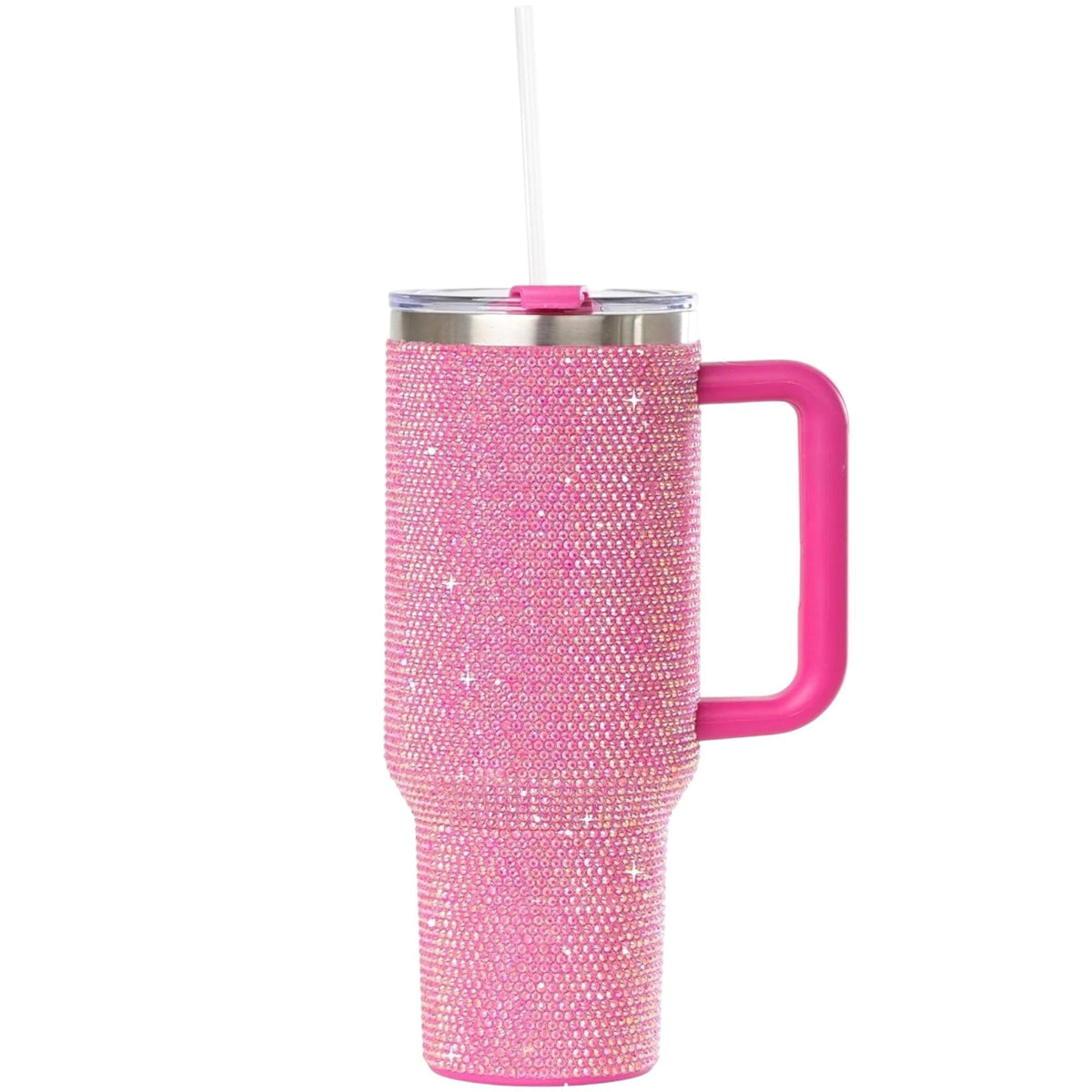 STP GOODS Stainless Steel Rhinestone Insulated Tumbler with Handle Lid - Insulated Travel Tumbler Cup
