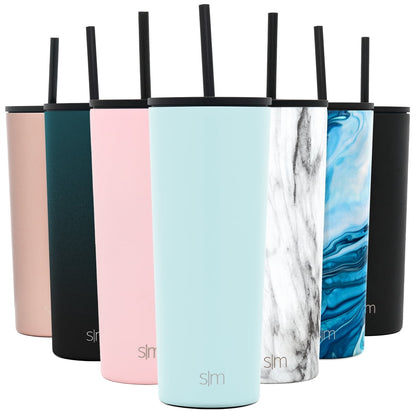 Simple Modern 24oz Classic Tumbler with Straw and Flip Lid - Insulated Travel Tumbler Cup