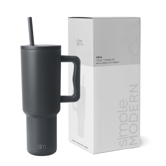 Simple Modern 40 fl oz Insulated Stainless Steel Trek Tumbler with Straw Lid | Graphite